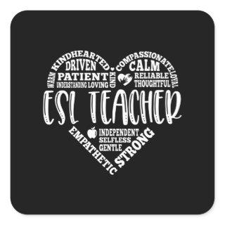 ESL Teacher, English Second Language Square Sticker