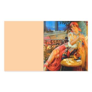 Esme, vintage fortune teller rectangular sticker
