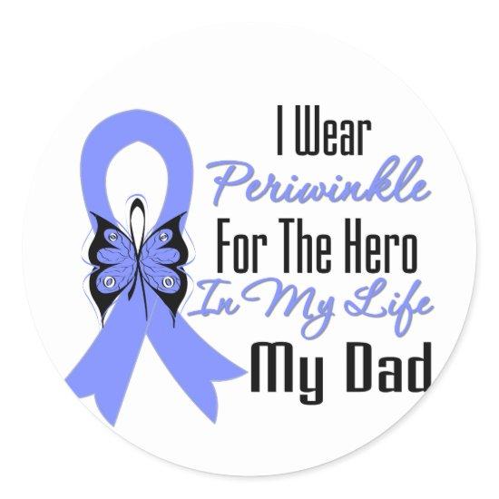 Esophageal Cancer Ribbon Hero My Dad Classic Round Sticker