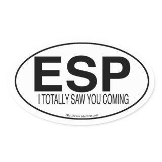 ESP Funny Euro Oval Decal Style Slogan  Oval Sticker