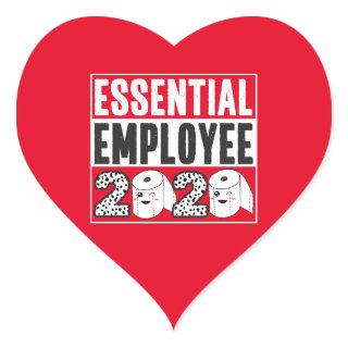 Essential Employee 2020 Quarantine Appreciation Heart Sticker