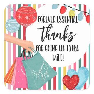 essential worker delivery driver gift thank you square sticker