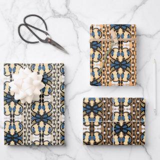Estonian blue and yellow floral folk art  sheets