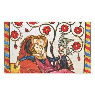 ETERNAL LOVE VALENTINE'S DAY PARCHMENT RECTANGULAR STICKER