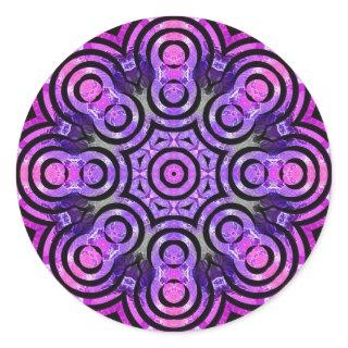 Eternity Eight Energy Groovy Purple Mandala Classic Round Sticker
