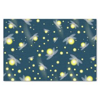 Ethereal Glowing Fireflies at Night Pattern Tissue Paper