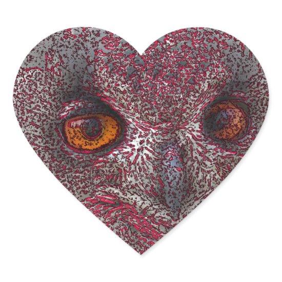 Ethereal Owl Heart Sticker