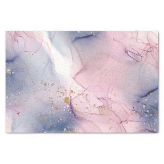 Ethereal Periwinkle Pink & Gold Inky Fantasy Party Tissue Paper