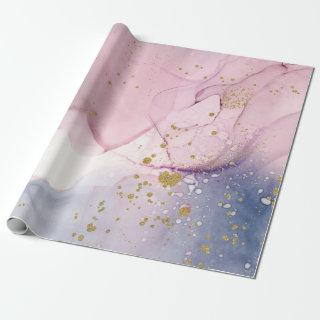 Ethereal Periwinkle Pink & Gold Inky Fantasy Party