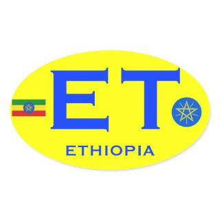 ETHIOPIA - Euro-style Oval Sticker