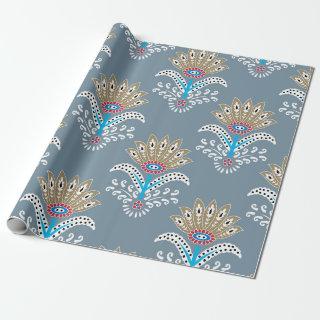 ethnic geometric paisley floral seamless pattern