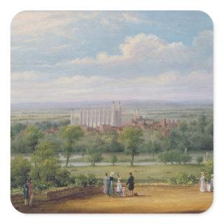 Eton College from the terrace of Windsor Castle Square Sticker