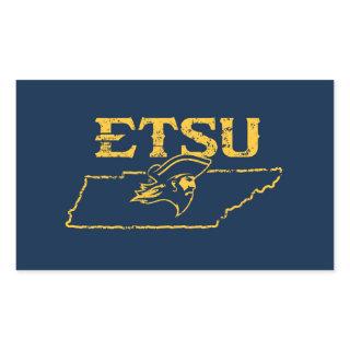 ETSU Buccaneers State Love Rectangular Sticker