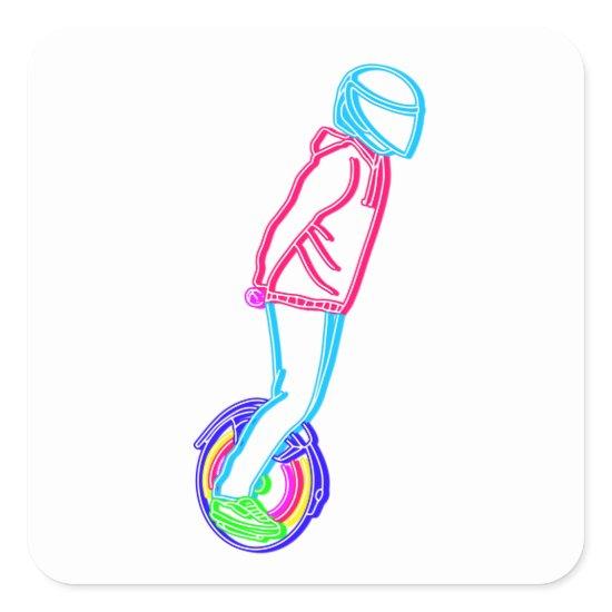 EUC Full Tilt Neon E Unicycle Square Sticker