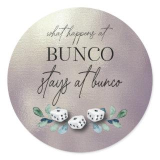 Eucalyptus Floral Dice Bunco Classic Round Sticker