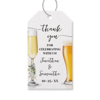 Eucalyptus Gold Bubbles & Brews Shower Favor Tag
