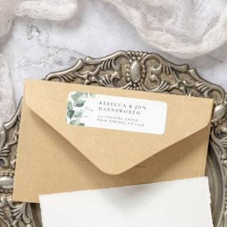 Eucalyptus & Gold Confetti Wedding Label