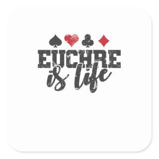 Euchre is Life Kartenspiel Spielkarten Square Sticker