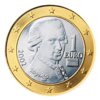 Euro Mozart Coin Classic Round Sticker