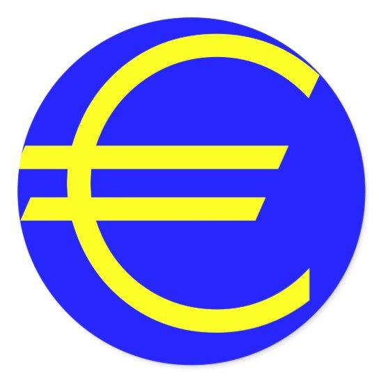 EURO, the symbol for european currency Classic Round Sticker
