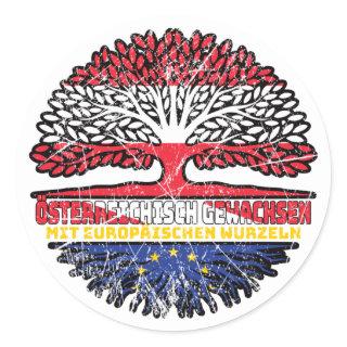 Europa Europäisch Österreichisch Österreich Baum Classic Round Sticker