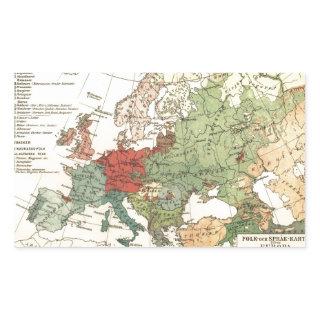 Europe Map Countries World Antique Rectangular Sticker