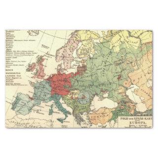 Europe Map Countries World Antique Tissue Paper