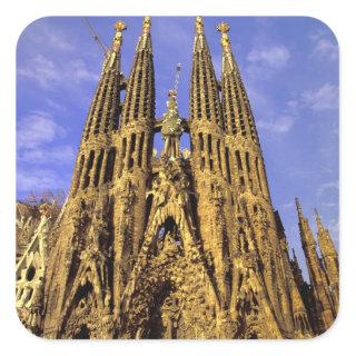 Europe, Spain, Barcelona, Sagrada Familia Square Sticker