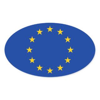 European Union Flag Oval Sticker