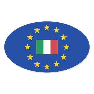 European Union Italy Oval Sticker