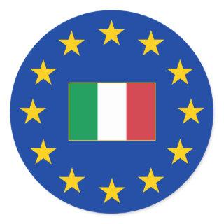 European Union Italy Round Sticker