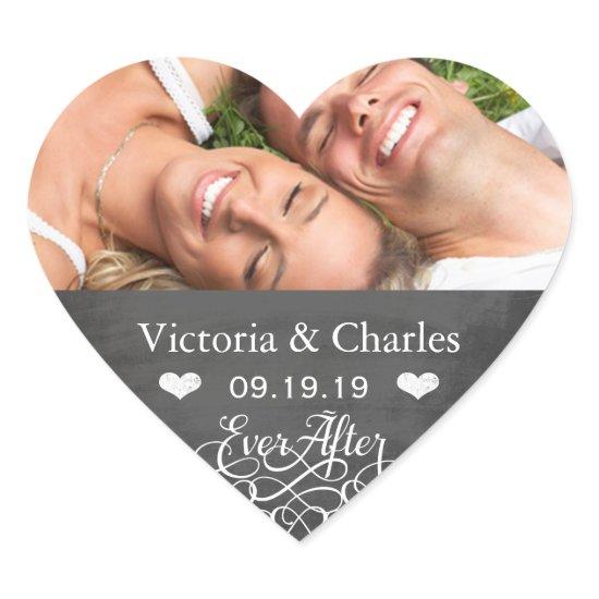 Ever After Chalkboard Wedding Save the Date Seal