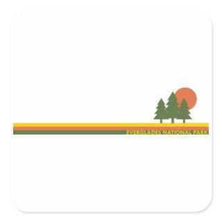 Everglades National Park Pine Trees Sun Square Sticker