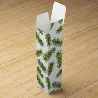 Evergreen Branch Pattern  Wine Box