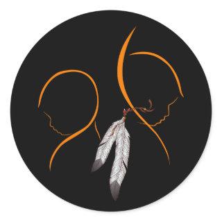 Every Child Matters Orange Shirt Day Feather Kids Classic Round Sticker