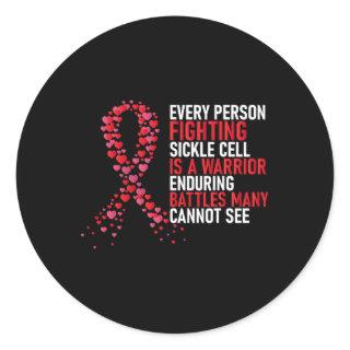Every Person Fighting Sickle Cell Is A Warrior  Classic Round Sticker