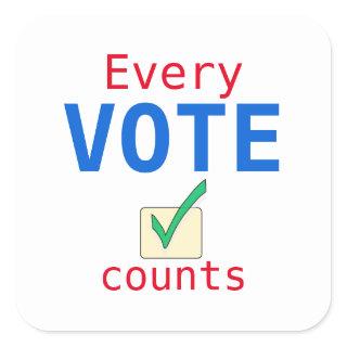 Every Vote Counts Custom Size Election Sticker