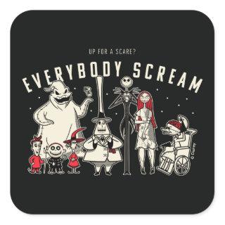 Everybody Scream - Halloween Town Group Square Sticker