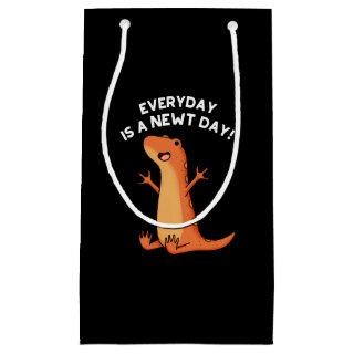 Everyday's A Newt Day Funny Salamander Pun Dark BG Small Gift Bag
