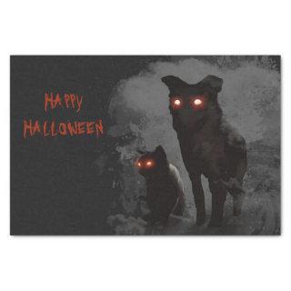 Evil Black Cat And Black Dog Eyes Halloween Party Tissue Paper
