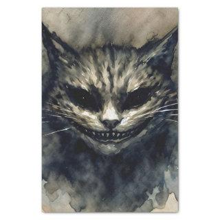 Evil Cat Smiling Watercolor Artwork Tissue Paper