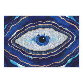 Evil Eye Blue Agate Geode Ditital Art  Sheets