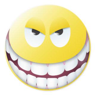 Evil Face Classic Round Sticker