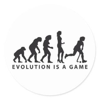 evolution female hockey classic round sticker