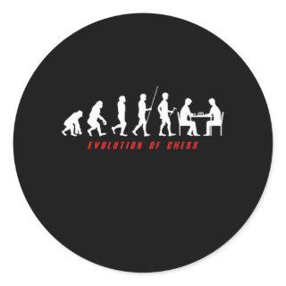 Evolution Of Chess Player Checkmate Board Pieces G Classic Round Sticker