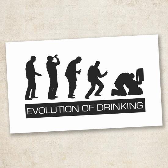 Evolution of Drinking Rectangular Sticker