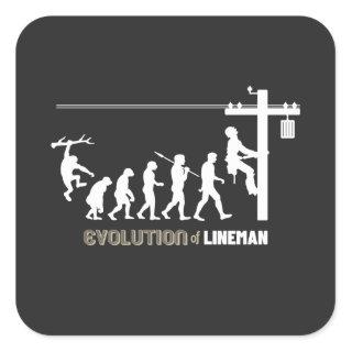 Evolution of Lineman Square Sticker