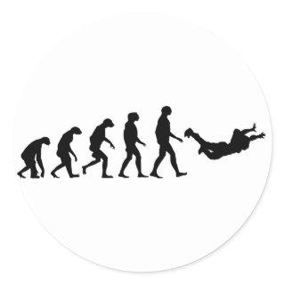 Evolution of Skydiving Classic Round Sticker