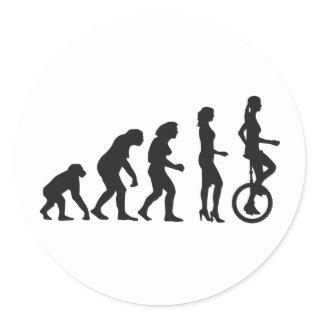 evolution unicycle classic round sticker