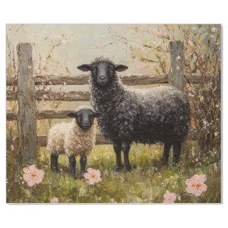 Ewe and Lamb Spring Sheep Art Decoupage
